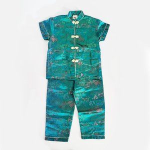 Vintage Children Traditional Chinese Pyjama Shirt and Pants Set - Size Youth 8